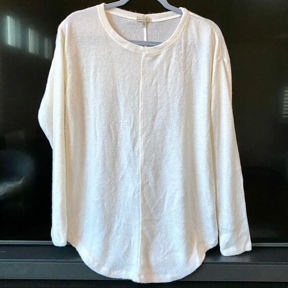 Mod-O-Doc Off-white Long Sleeve Crew Neck Sweater, Size M - Picture 1 of 6